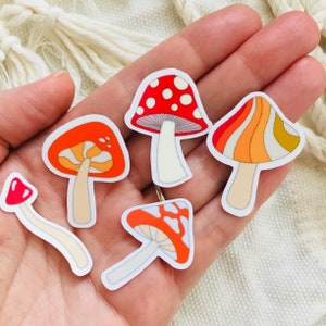 Mini Mushrooms Sticker Pack, Aesthetic Stickers, Retro Stickers For Phone, Laptop Stickers, Cottagecore Mushroom Sticker, Trendy Stickers 1"