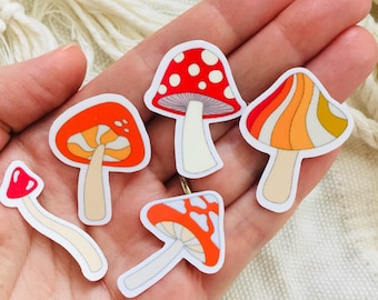 Mini Mushrooms Sticker Pack, Aesthetic Stickers, Retro Stickers For Phone, Laptop Stickers, Cottagecore Mushroom Sticker, Trendy Stickers 1"