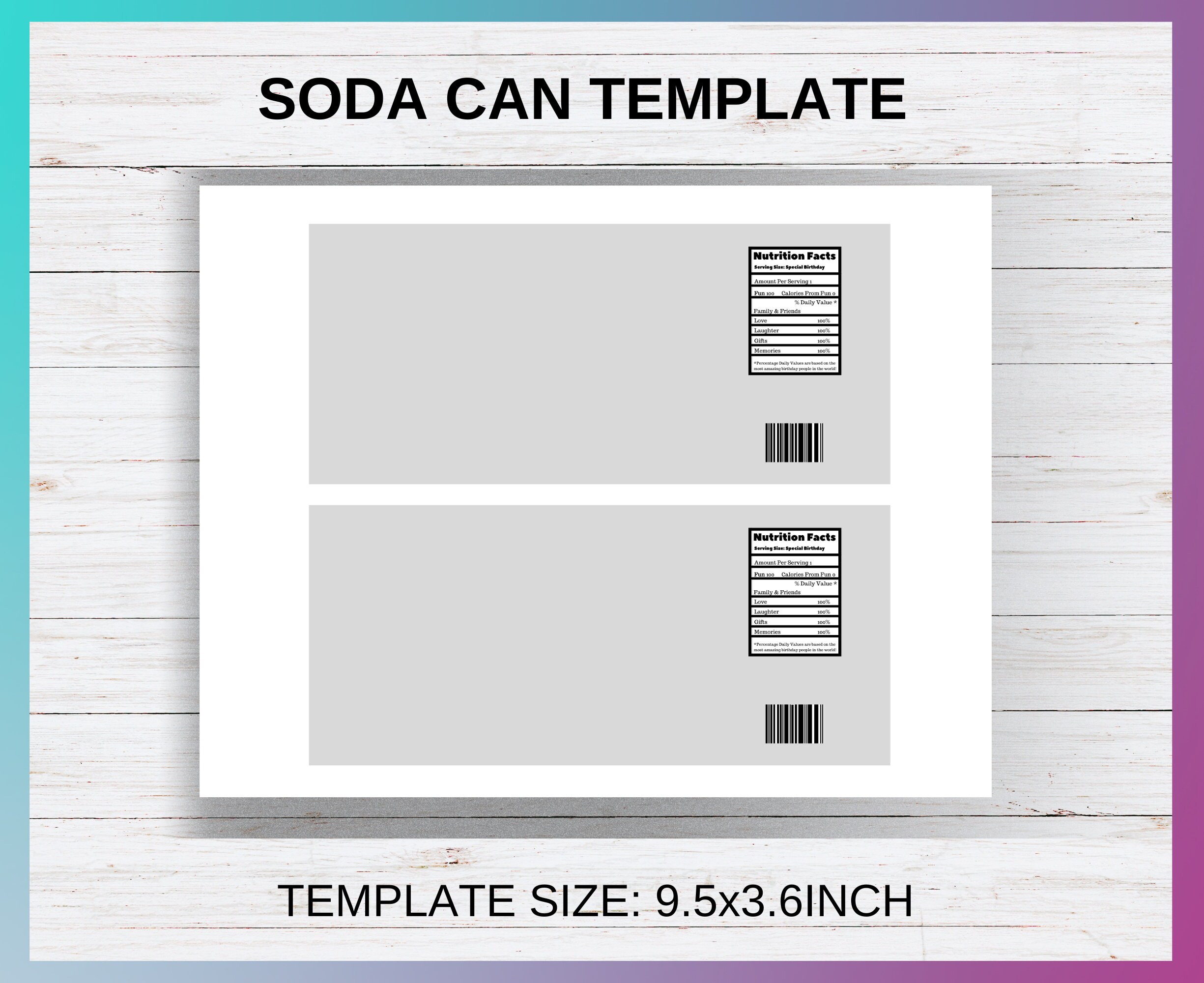 12oz Soda Can Template Soda Can Wrapper Template Chip Bag - Etsy