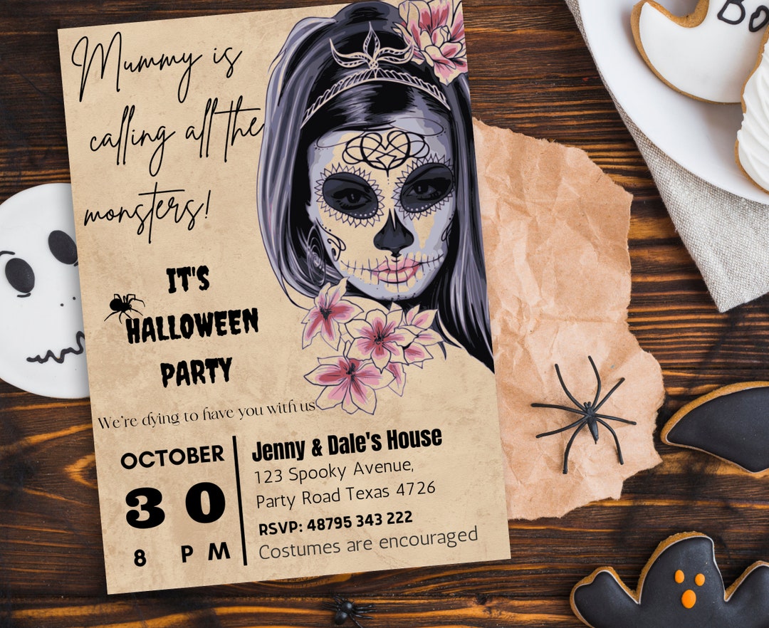 Halloween Invitation Halloween Flyer Witch Invitation Etsy