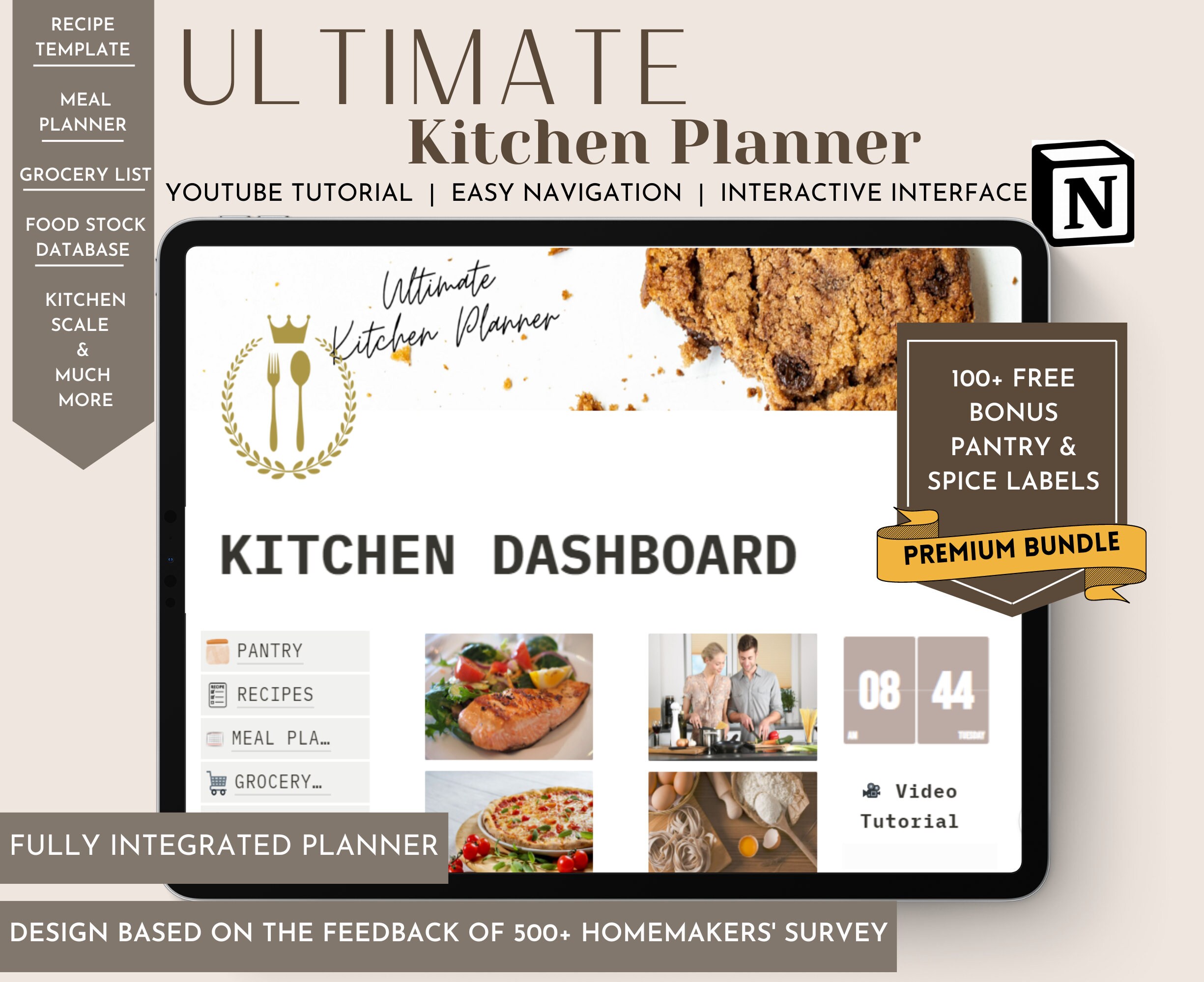 Notion Template Ultimate Kitchen Planner Meal Planner Etsy