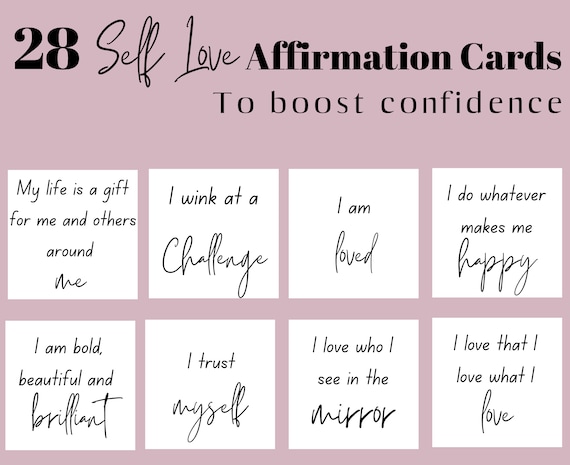 Self Love Affirmation Cards Printable Affirmation Deck - Etsy