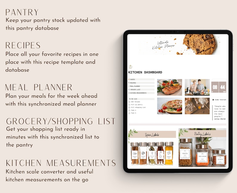 Notion Template Ultimate Kitchen Planner, Meal Planner Digital, Notion ...