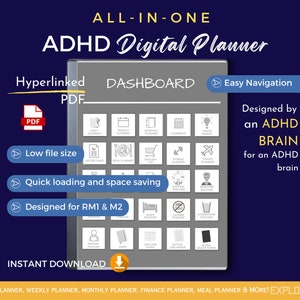 ADHD planner for Remarkable 2, Remarkable 2 Templates, Remarkable Templates, Remarkable 2 Planner, Remarkable 2 Templates 2023