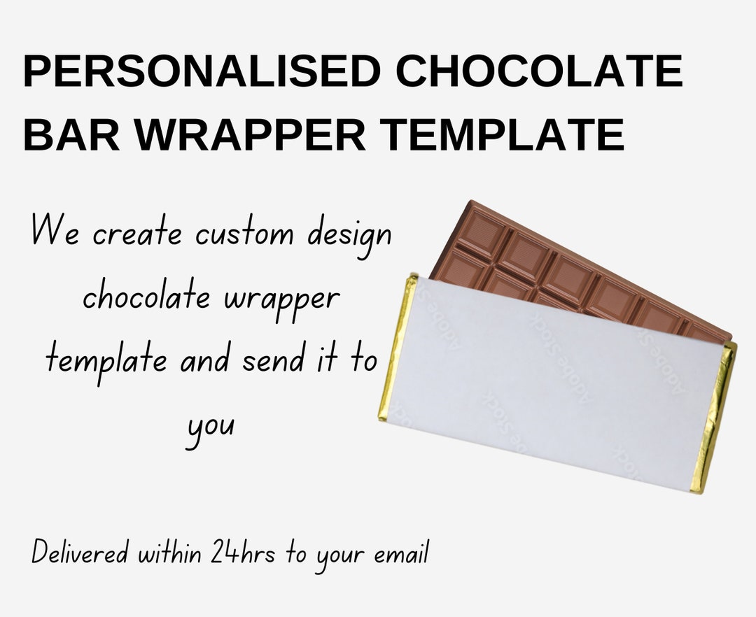 CUSTOM Chocolate Bar Wrapper Template Etsy