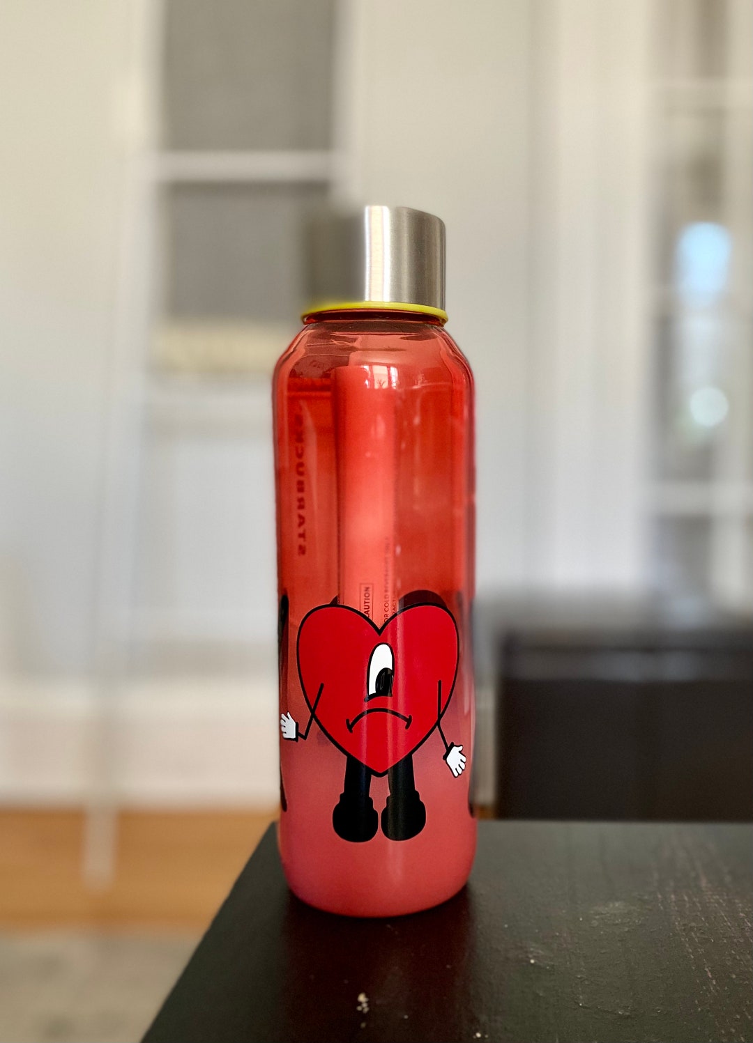 XOXO Bad Bunny Glass Water Bottle/ Customized Starbucks Glass Water