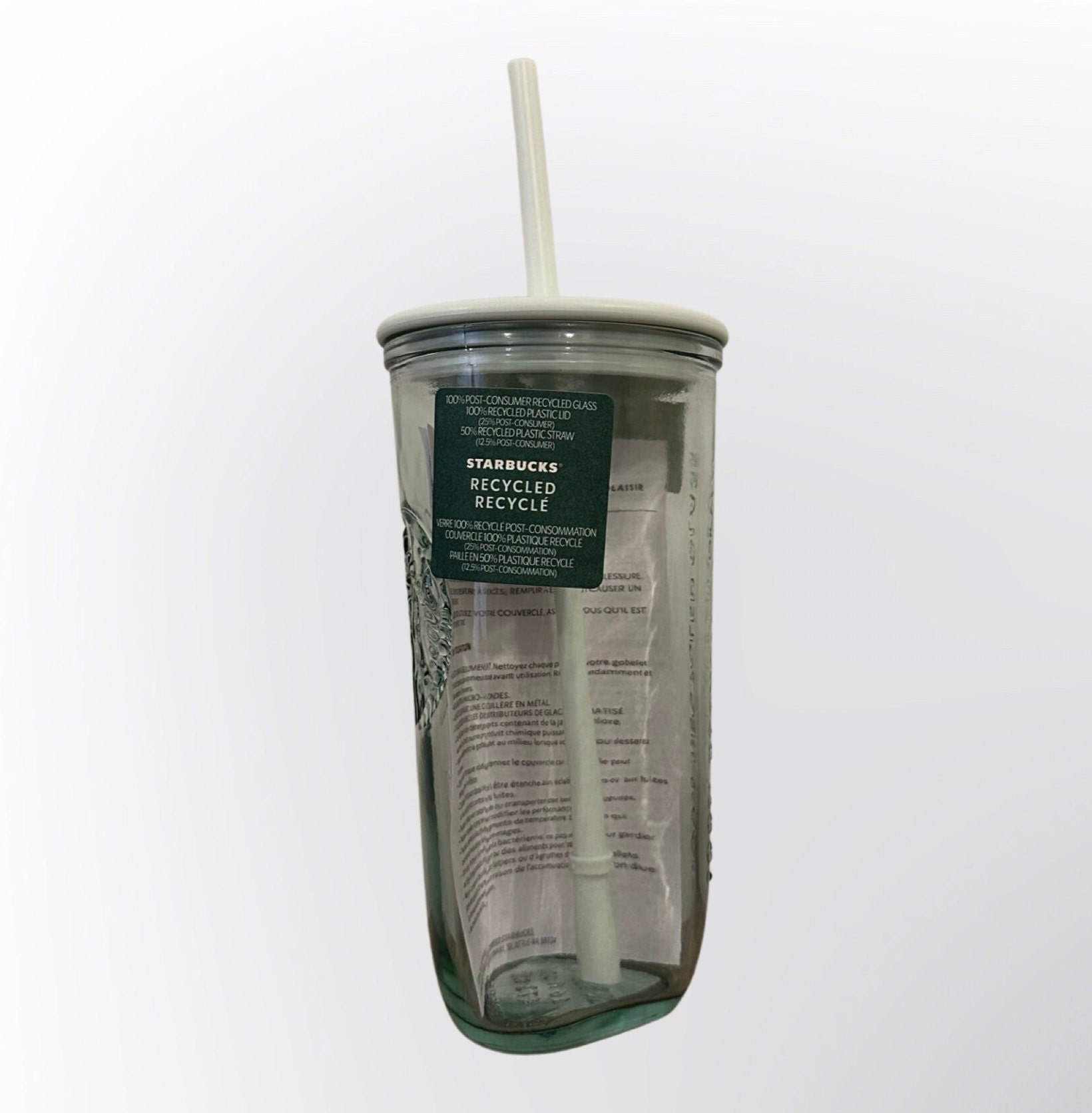 Starbucks Recycled Glass 16 oz Tumbler Travel Cold Coffee Straw