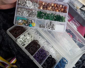 Dreadlock beads, cuffs and rubber bands