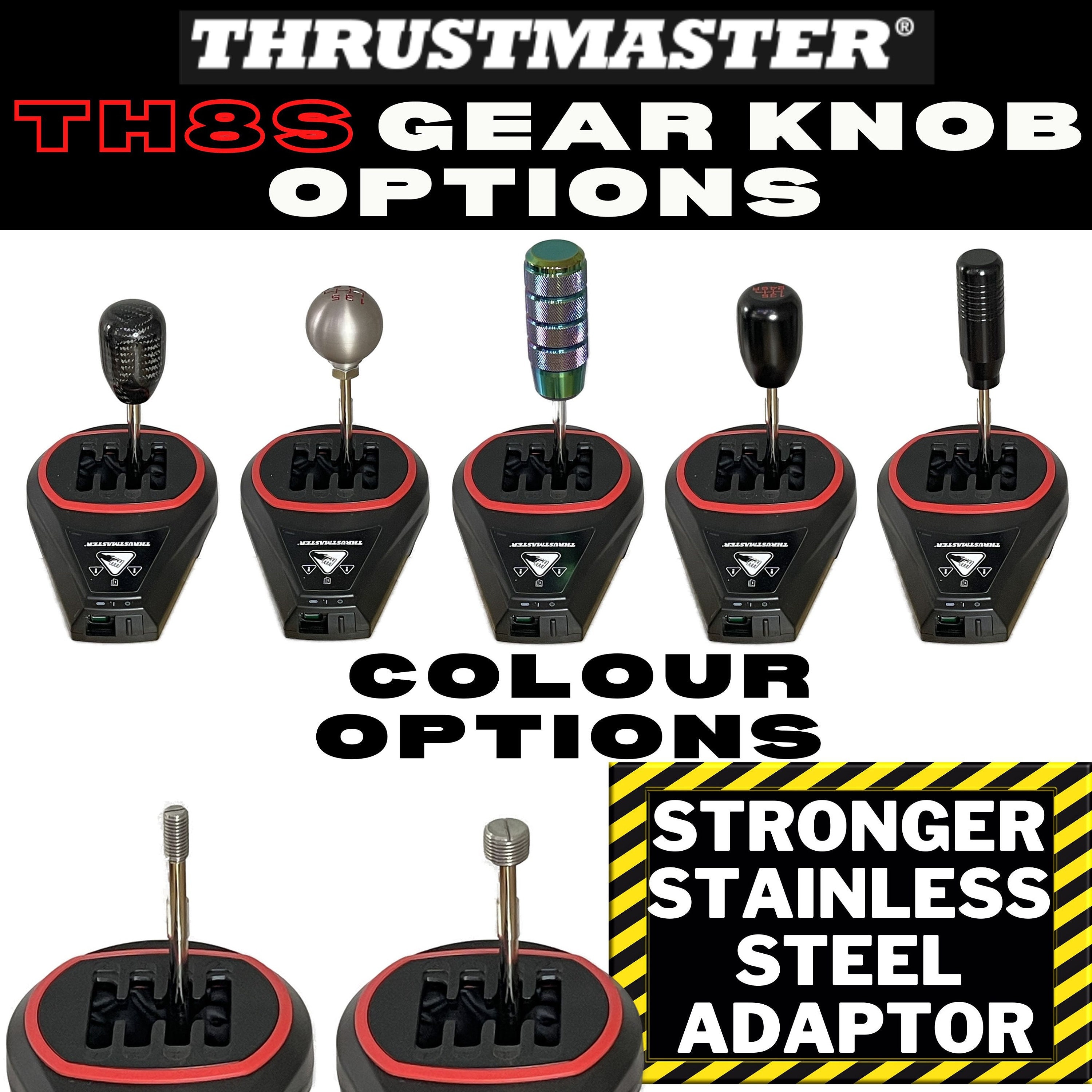 Gear Shifter Knob & Adaptor for Thrustmaster TH8S Sim Racing Mod
