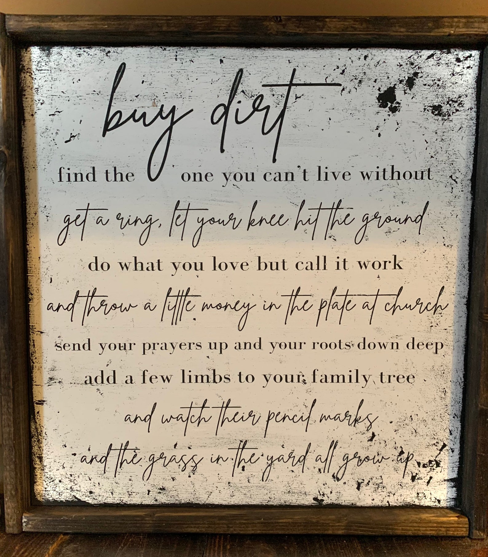 Buy Dirt Song Lyrics Sign Etsy