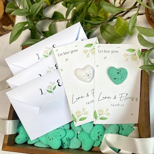 Biglietti di carta con semi personalizzati con buste Bomboniere ecologiche per matrimoni Carta con semi di fiori selvatici piantabili Let Love Grow