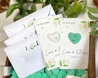 Personalized Seed Paper Cards with Envelopes Eco-Friendly Wedding Favors Plantable Wildflower Seed Paper Let Love Grow