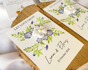 Let Love Grow,seed paper for wedding,Grows Wildflowers,wedding seed paper favors,Thank you card for guests,Bridal, Wedding,Party favor