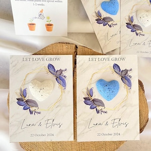 Laissez l'amour grandir, papier graine pour mariage, fleurs sauvages, cadeaux en papier graine pour mariage, carte de remerciement pour les invités, mariée, mariage, cadeau