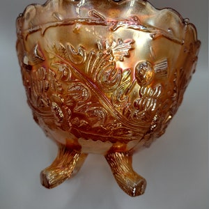 Vintage Marigold Carnival Glass bowl.