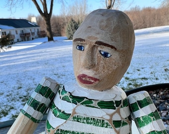 Tweedle Dee // Alice in Wonderland // Wooden hand-carved figure