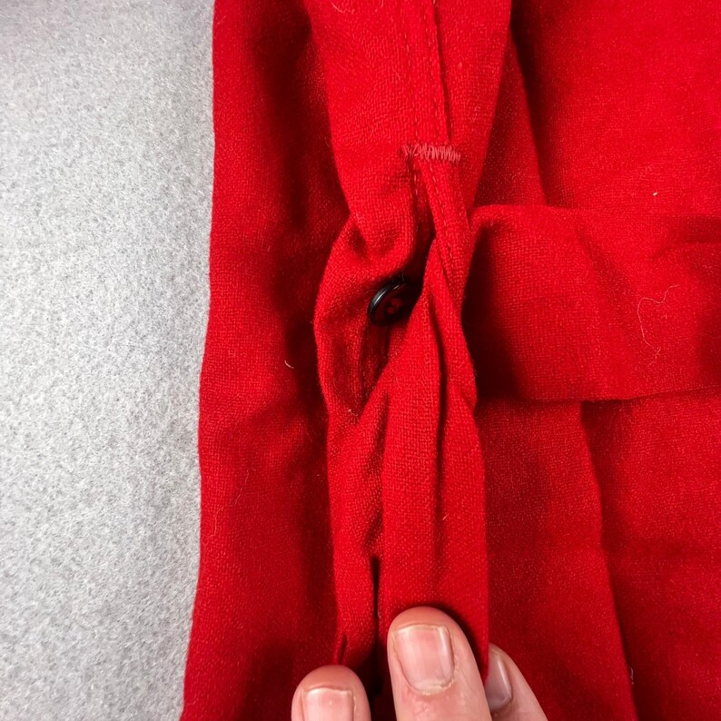 VTG Pendleton Robe Womens Medium Red Wool Piping Belted Loungewear Classic image 15