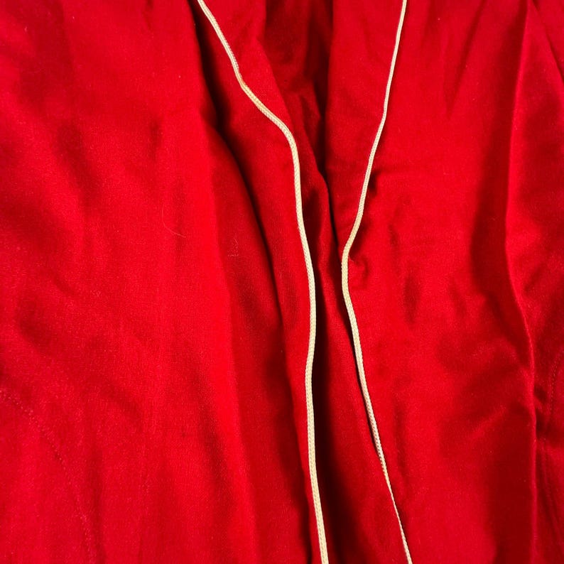 VTG Pendleton Robe Womens Medium Red Wool Piping Belted Loungewear Classic image 9