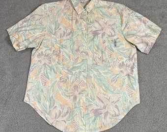 Vintage Cherokee Floral 90's Button-up Shirt Women's Pastel Size S Petites USA