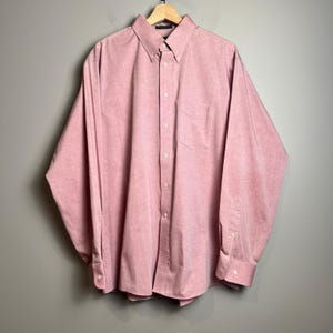 Vintage pijlshirt heren 17 34/35 roze Oxford button-down jaren 80/90 Made in USA