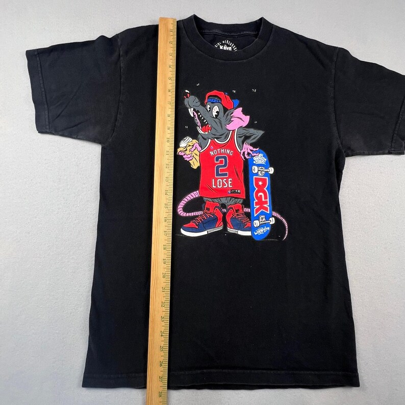 DGK Skateboard T-Shirt Mens Medium Black Nothing 2 Lose Rat Graphic Skate Tee image 10