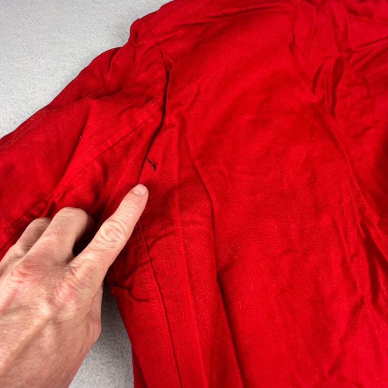 VTG Pendleton Robe Womens Medium Red Wool Piping Belted Loungewear Classic image 8