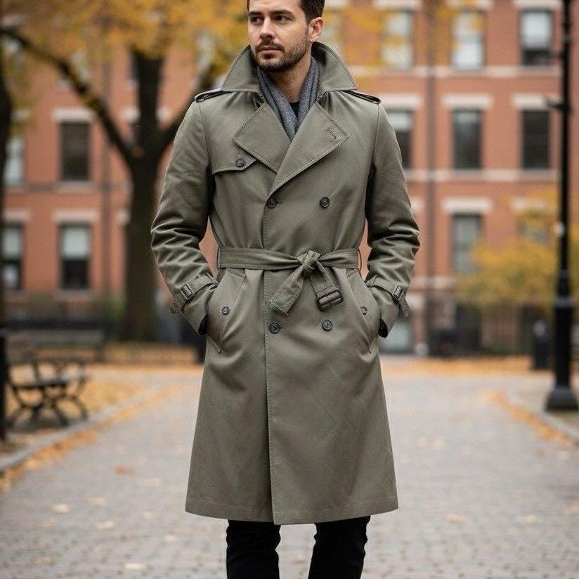 Christian Dior Monsieur トレンチコート 40R Christian Dior Monsieur Classic Double Breasted Trench Coat Khaki
