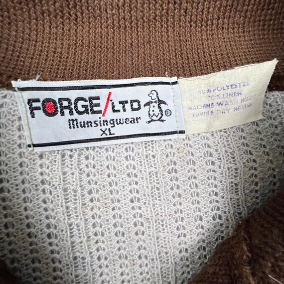 Forge Ltd Munsingwear Knit Polo Mens XL Paper Thin Linen Blend Vintage Retro View 2