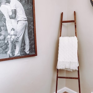 Blanket Ladder | Tapered Rustic Ladder | Angled Ladder | Repurposed Ladder | Farmhouse Quilt Ladder | Wooden Ladder | Blanket Throw Rack