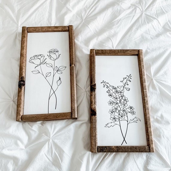 Birth Month Flowers Sign | Birth Month Flower Sign | Personalized Sign | Nursery Sign | Mothers Day Gift | Farmhouse Art | Wildflower Art
