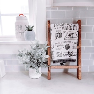 Mini Farmhouse Ladder | Mini Ladder | Tea Towel Ladder | Wood Ladder | Kitchen Decor | Decorative Towel Holder | Farmhouse Decor