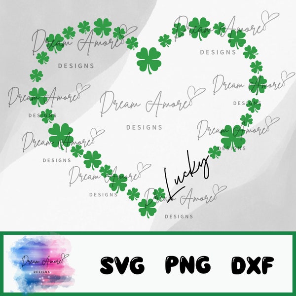 Heart Shamrock SVG | Clover Heart SVG | Heart PNG | lucky svg | St Patricks day svg | cut files for cricut | instant download |