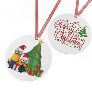 Minions Kevin and Bob from Universal movie Despicable Me metal Christmas ornament