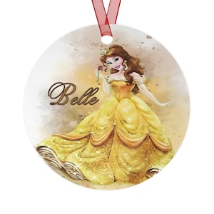 Belle, princess from Disney&#39;s The Beauty and the Beast metal Christmas ornament