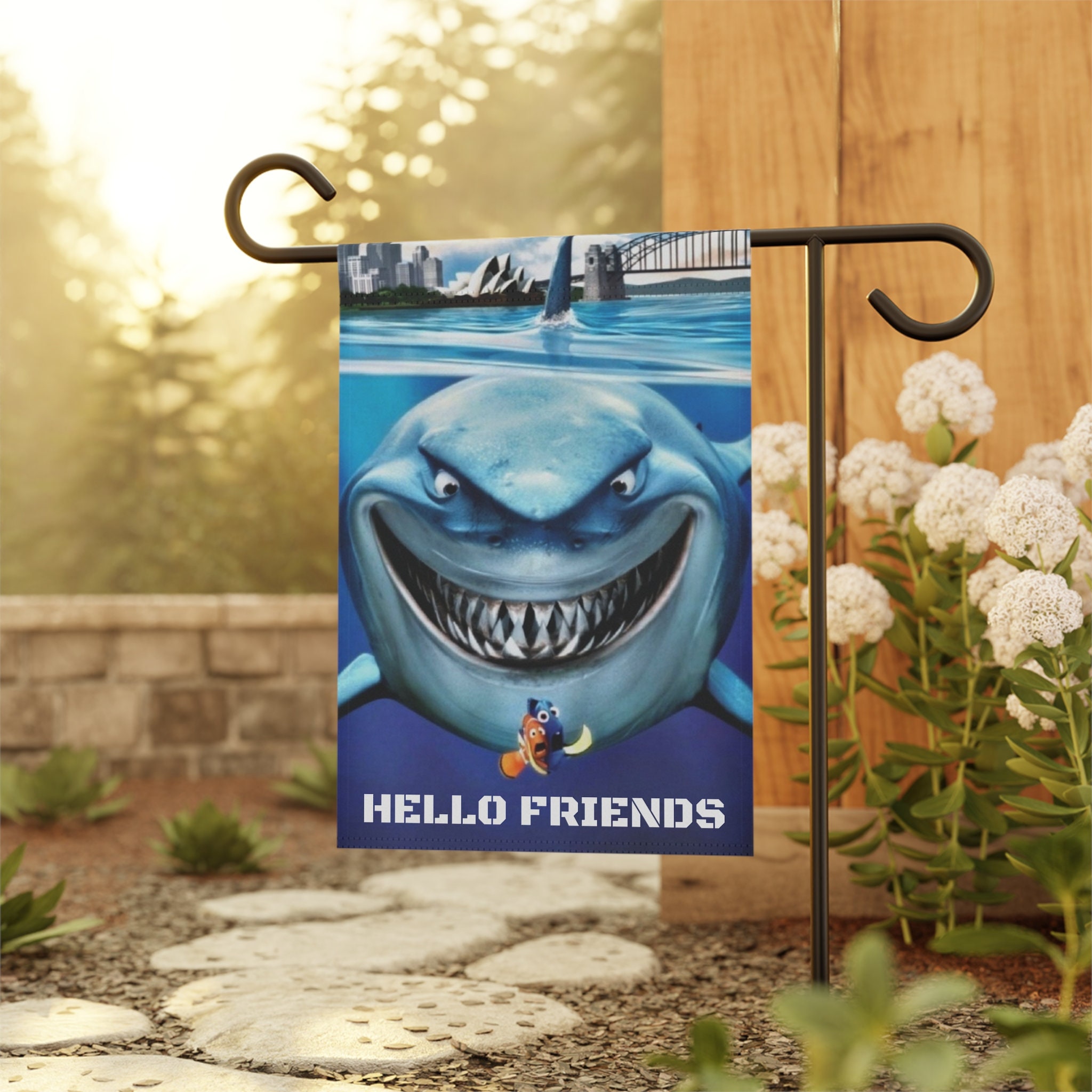 Finding Nemo Garden Flag: Bruce, Dory, Marlin Hello Friends Banner - Etsy