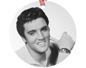 Ornamento natalizio in metallo stile vintage di Elvis Presley