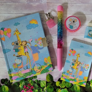 Zoo Animals Journal Set with Lock & Accessories