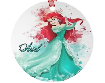 Disney Ariel The Little Mermaid Decoration, Holiday Tree Bauble, Xmas Decor Gift, Ornament Collectible. Christmas Metal Ornaments