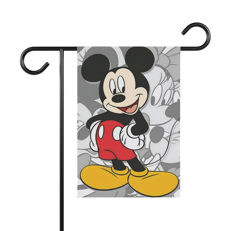 Disney Mickey Mouse and Minnie Mouse (in the background) personalized Garden or Home Flag Banner image 1