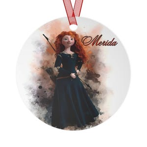 Merida Disney Princess from the  movie Brave metal Christmas ornament