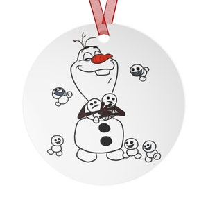 Olaf Christmas Metal Ornament from the movie Frozen, cute snowman character.