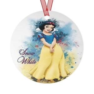 Snow White Christmas ornament. Disney Princess from the  movie Snow White and the Seven Dwarfs metal Christmas ornament.