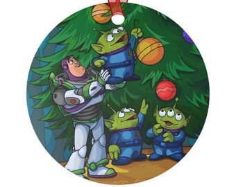 Adorno navideño de Toy Story, Buzz Lightyear y extraterrestres