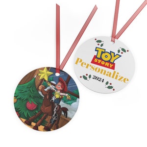 Christmas Ornament Disney Jessie and Bulleye from the  movie Toy Story personalize metal Christmas ornament