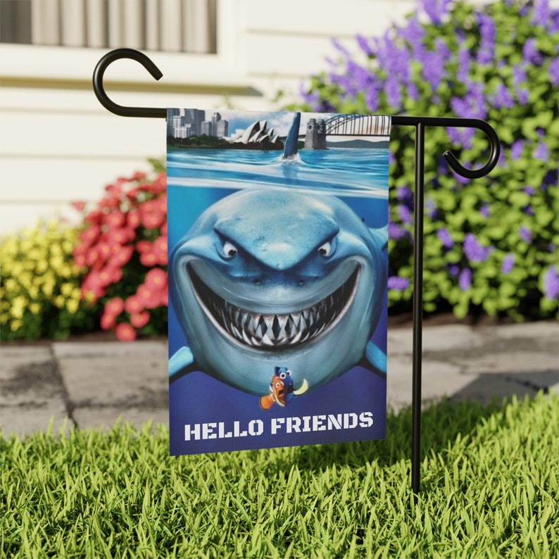 Nemo Hello Finding Nemo Garden Flag: Bruce, Dory, Marlin Hello Friends Banner - Etsy