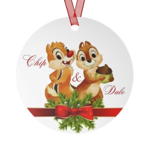 Disney Chip and Dale Christmas Metal Ornament