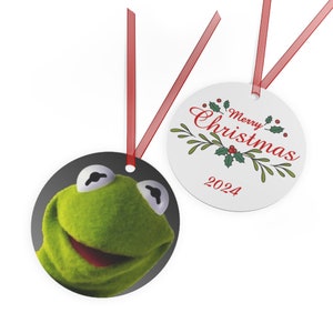 Kermit the Frog from The Muppets metal Christmas ornament