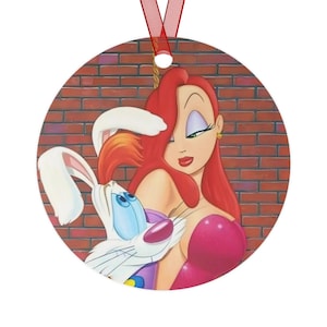 Roger Rabbit and Jessica from the movie Who framed Roger Rabbit metal Christmas ornament