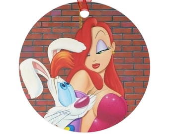 Roger Rabbit and Jessica from the movie Who framed Roger Rabbit metal Christmas ornament
