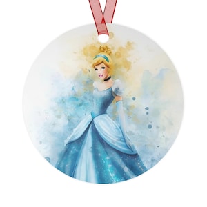 Cinderella Disney Princess from the  movie Cinderella metal Christmas ornament